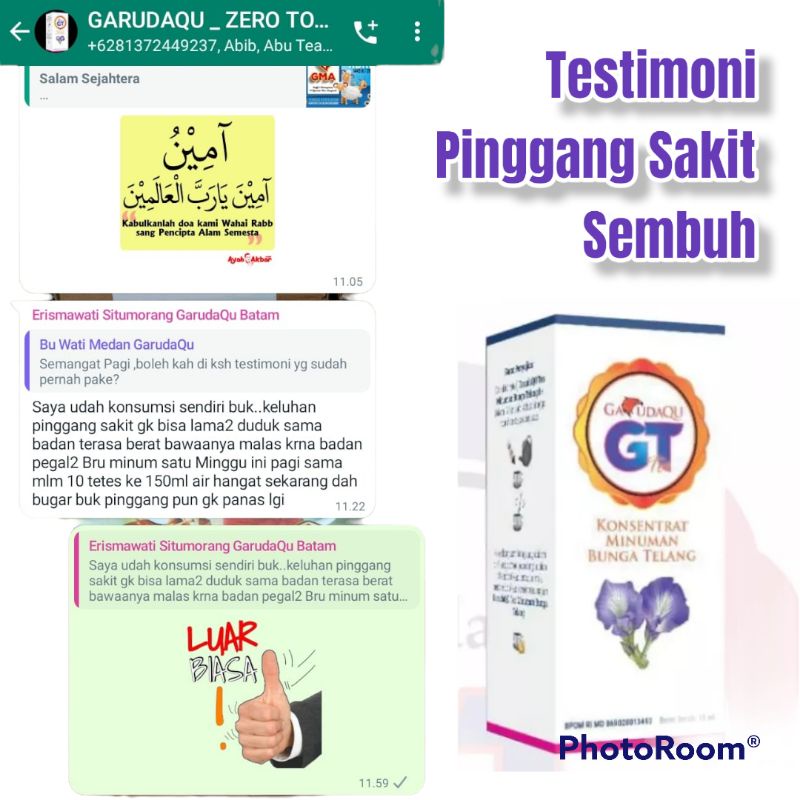 Konsentrat Minuman Bunga Telang 15 ml 300 tetes Original Garudaqu GT