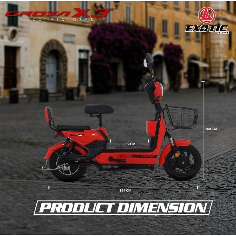 SEPEDA LISTRIK EXOTIC CROZN X3 AKI 48 VOLT - ELECTRIK BIKE