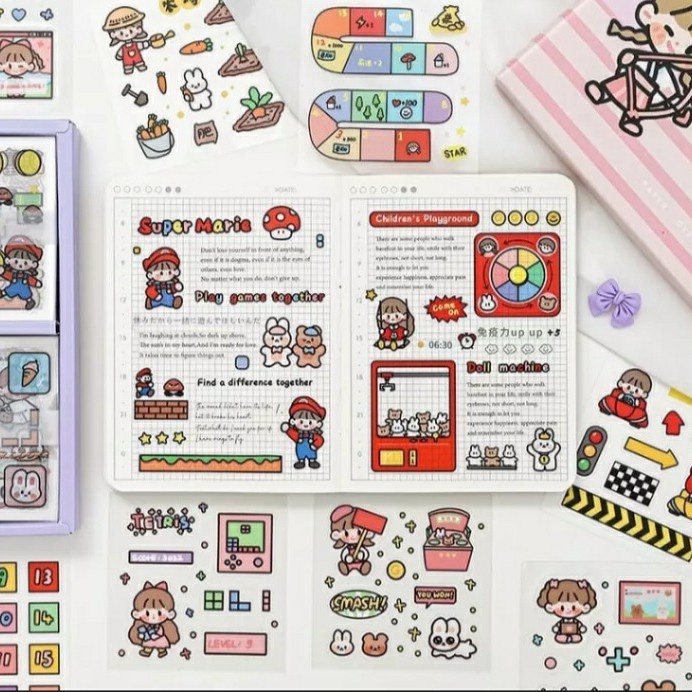 

KINGTIAM STIKER Sticker Lucu 2D StikEr Botol Minum Viral Anak LabEL Karakter Dekorasi