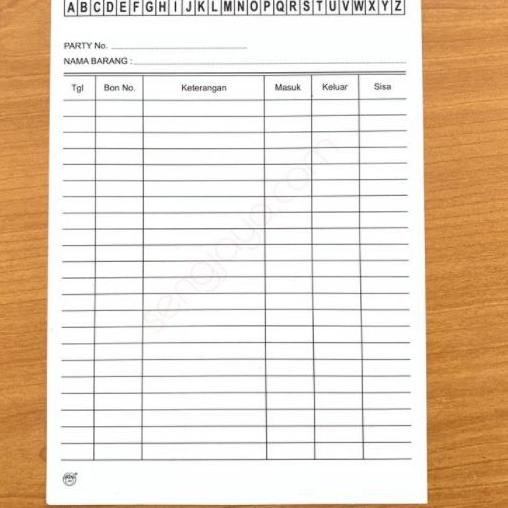 

gfzh200 KARTU STOCK / STOK BARANG UKURAN KECIL [100 LEMBAR] ibgp723