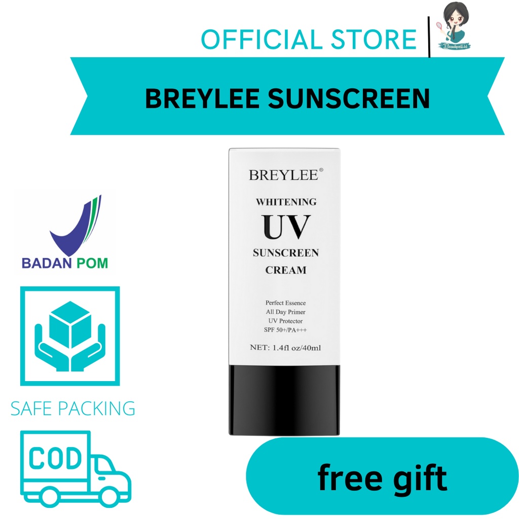 BREYLEE WHITENING UV SUNSCREEN CREAM Krim Tabir Surya SPF 50++ Pelindung Wajah dari Sinar Matahari Anti-Aging