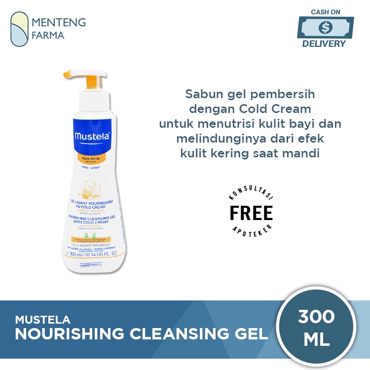 Mustela Nourishing Cleansing Gel with Cold Cream 300 mL - Sabun Pelembab Kulit Kering Bayi