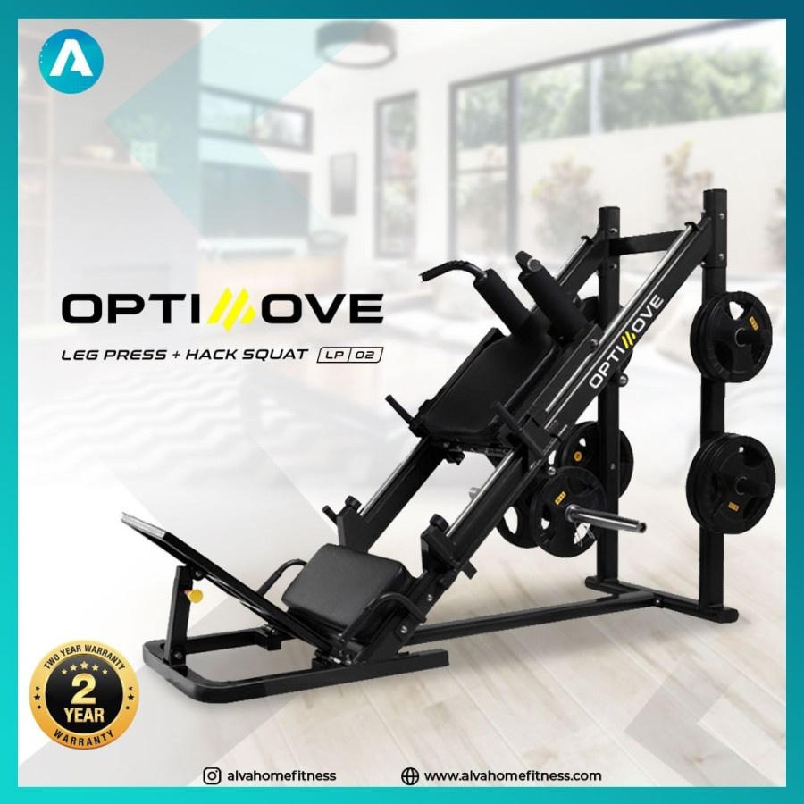 Optimove LP-02 Leg Press + Hack Squat Bukan Smith Machine Gym Fitness