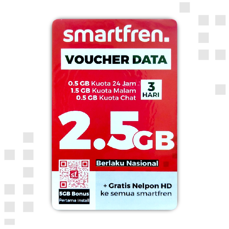 Voucher SMARTFREN 2,5 GB (3 hari) - Kuota Internet