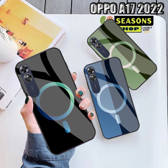 [Oppo A17 2022] Softcase Kaca Oppo A17 2022- Softcase Glass Glitter Oppo A17 2022 -  Softcase Oppo A