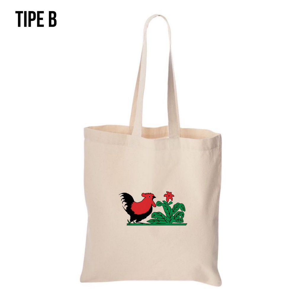 Tote Bag Canvas MANGKUK AYAM JAGO / Tas Nudie Canvas / Tote Bag Kanvas TIPE B