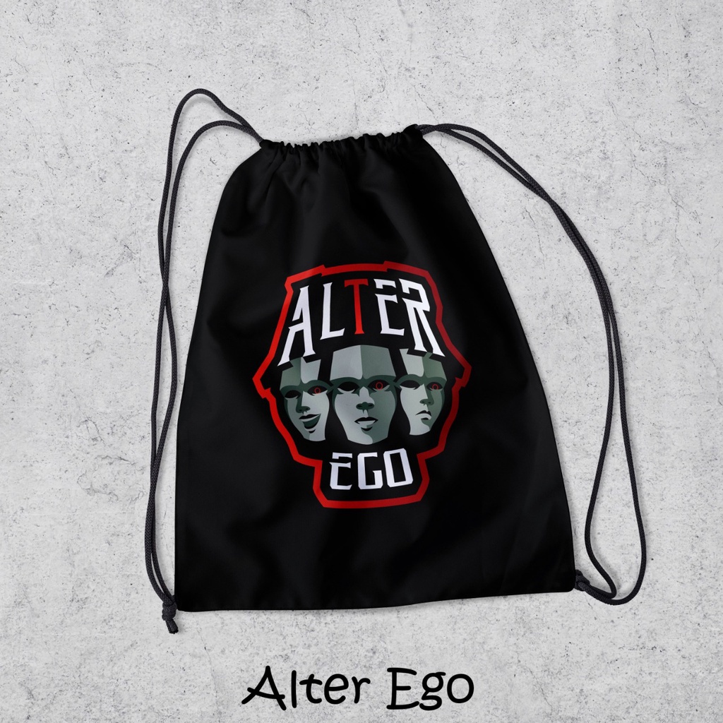 Tas Serut Stringbag Waterproof Motif Alter Ego