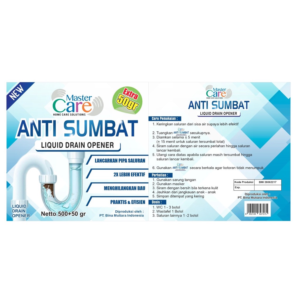 MASTER CARE ANTI SUMBAT UNTUK WC MAMPET DAN SALURAN AIR TERAMPUH!