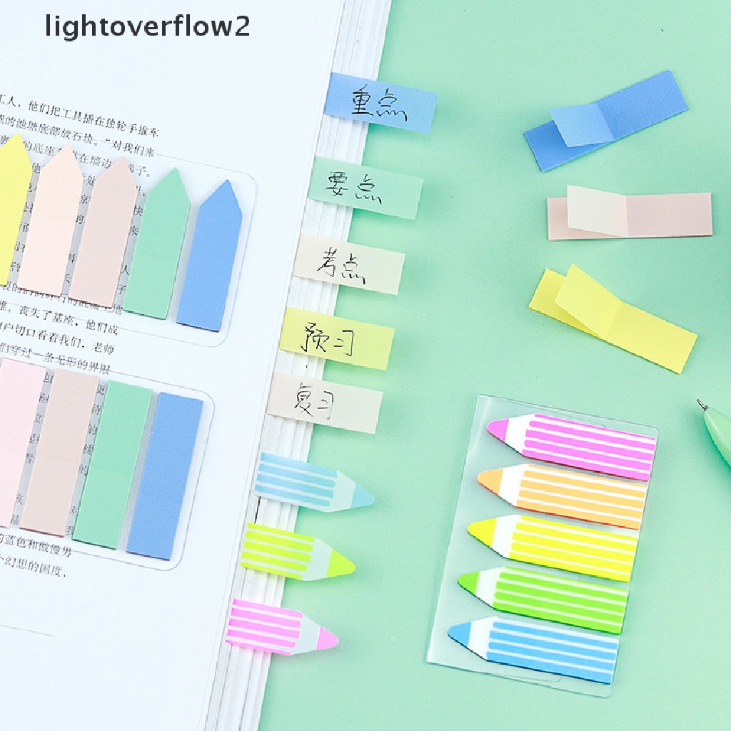 (lightoverflow2) 100 Lembar Sticky Note Warna-Warni Untuk Penanda Buku / Memo