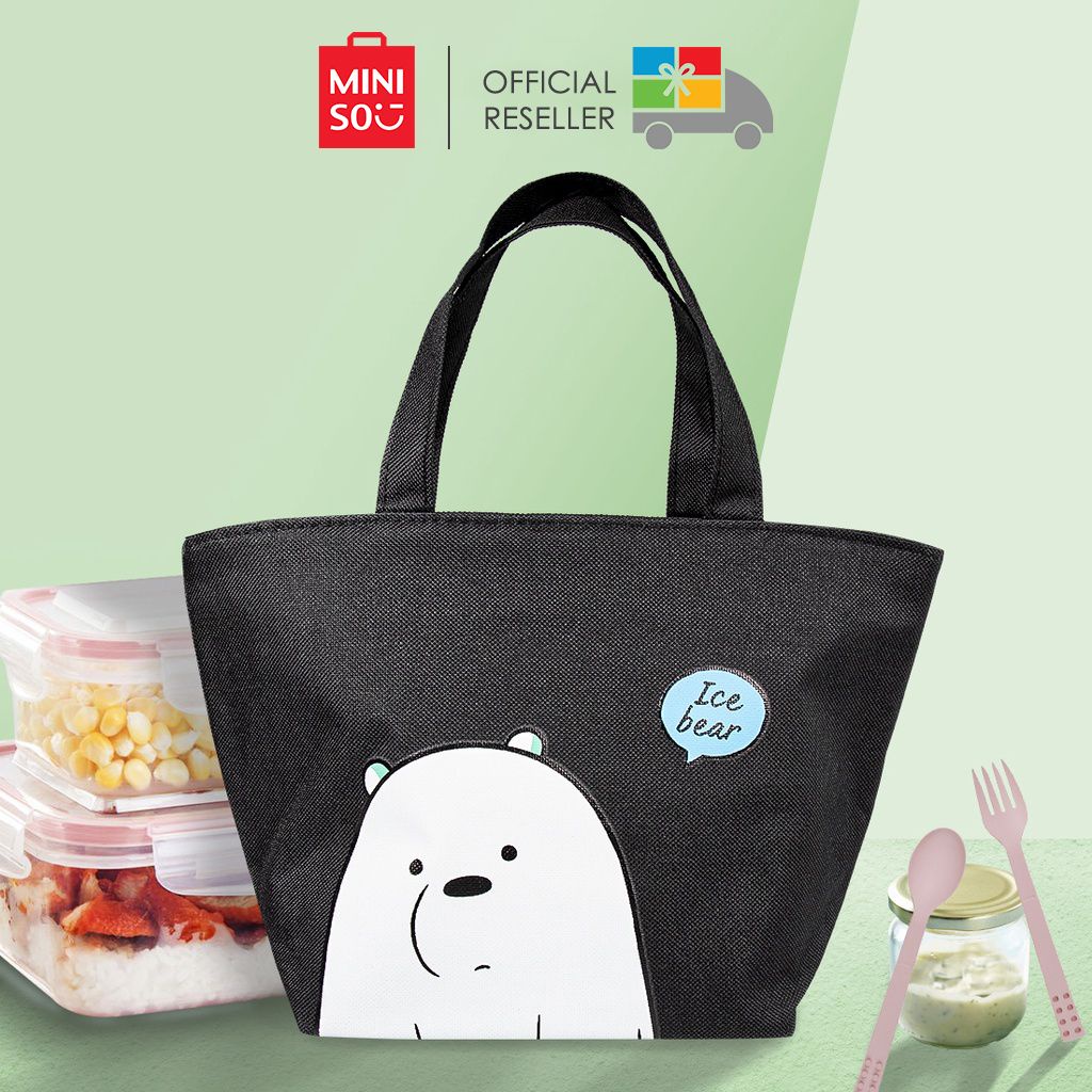 Jual Miniso We Bare Bears Lunch Bag / Tas Tempat Makan (Black) Shopee