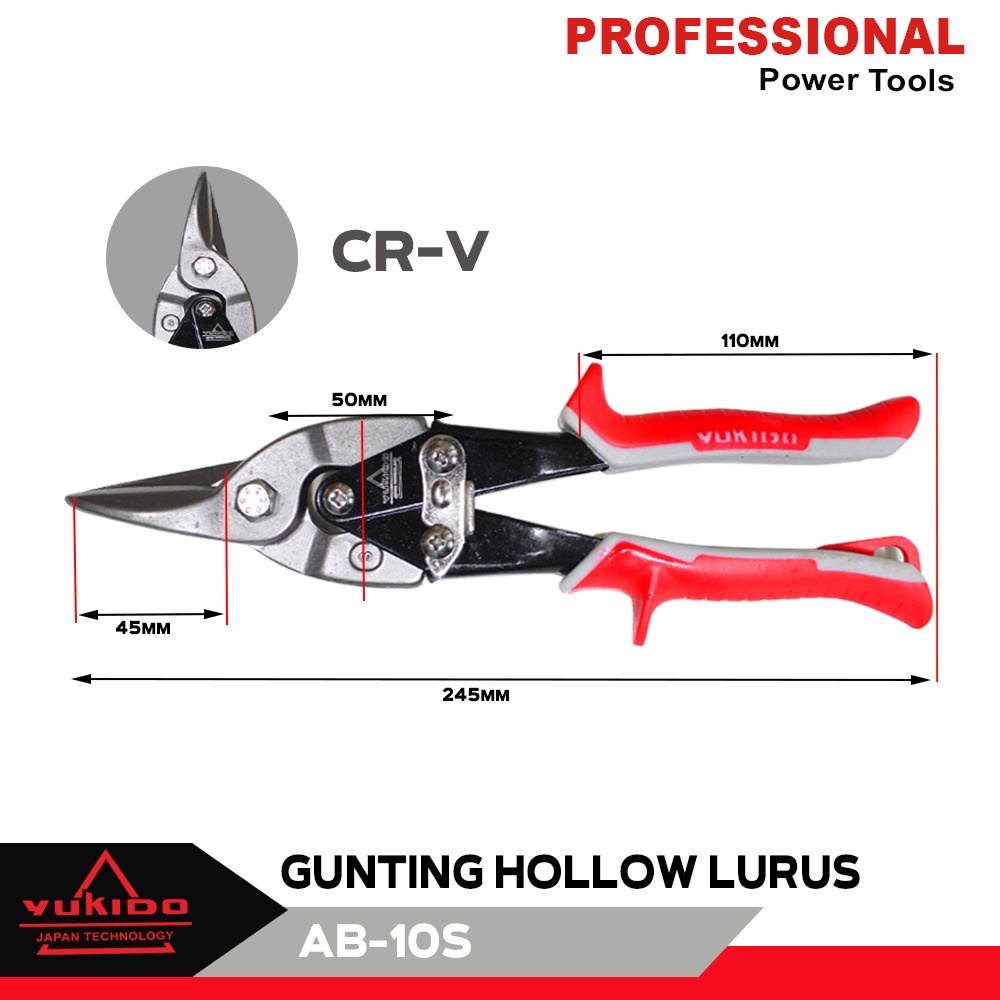 JAPAN YUKIDO TANG SNIP HOLO LURUS GUNTING BAJA RINGAN TANG BESI TERMURAH