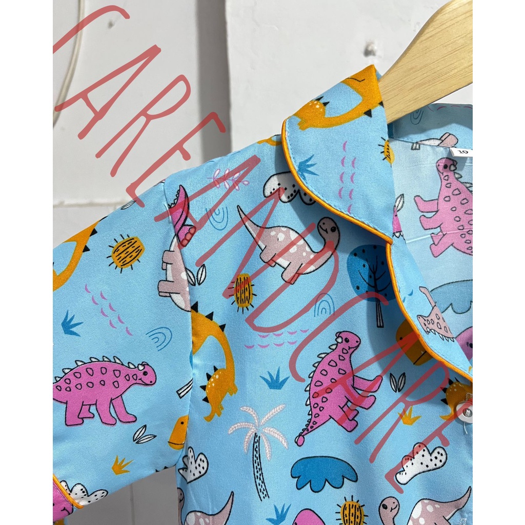 PIYAMA SATU SET ANAK 1-12 TAHUN MOTIF DINOSAURUS / PIYAMA ANAK ANAK BAHAN PREMIUM