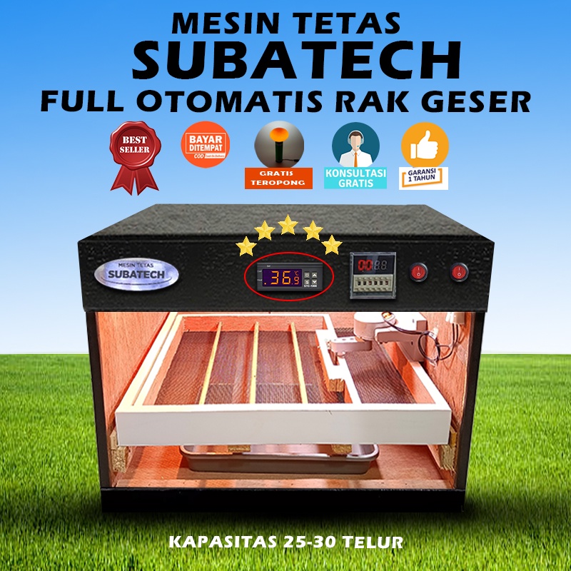 Mesin Tetas Telur Full Otomatis Penetas SUBATECH Rak Geser MTFORG25 RMT
