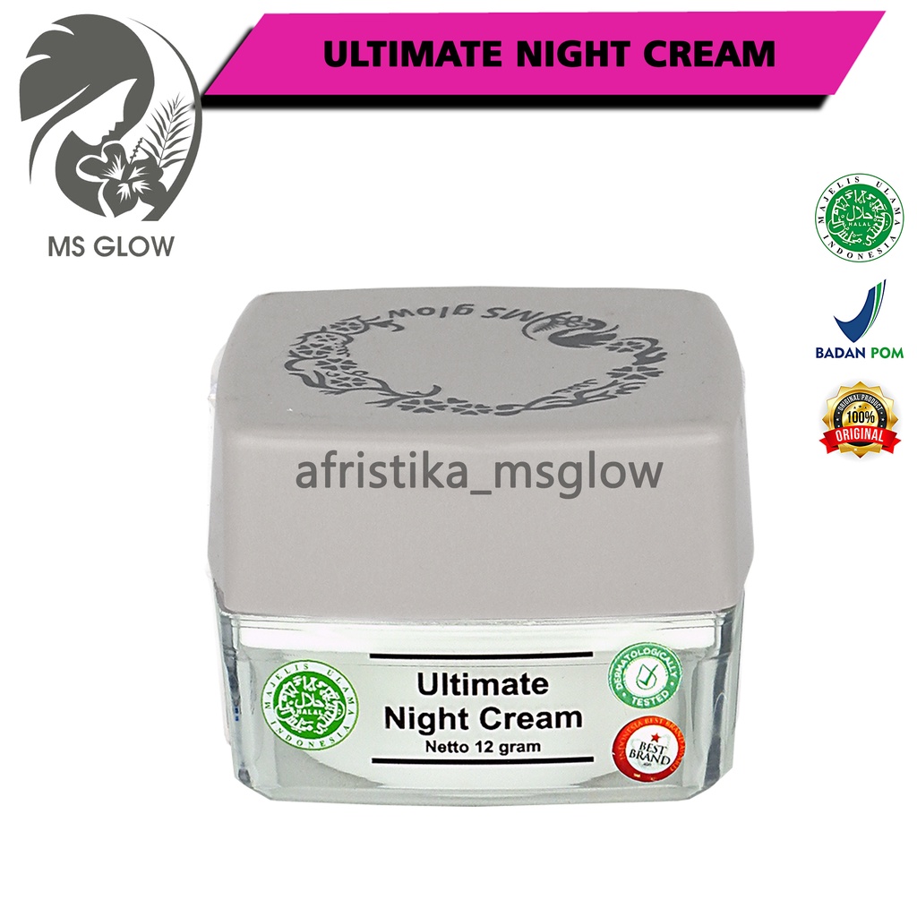 Ms Glow Night Cream Original Whitening Acne Luminous Ultimate White Cell DNA