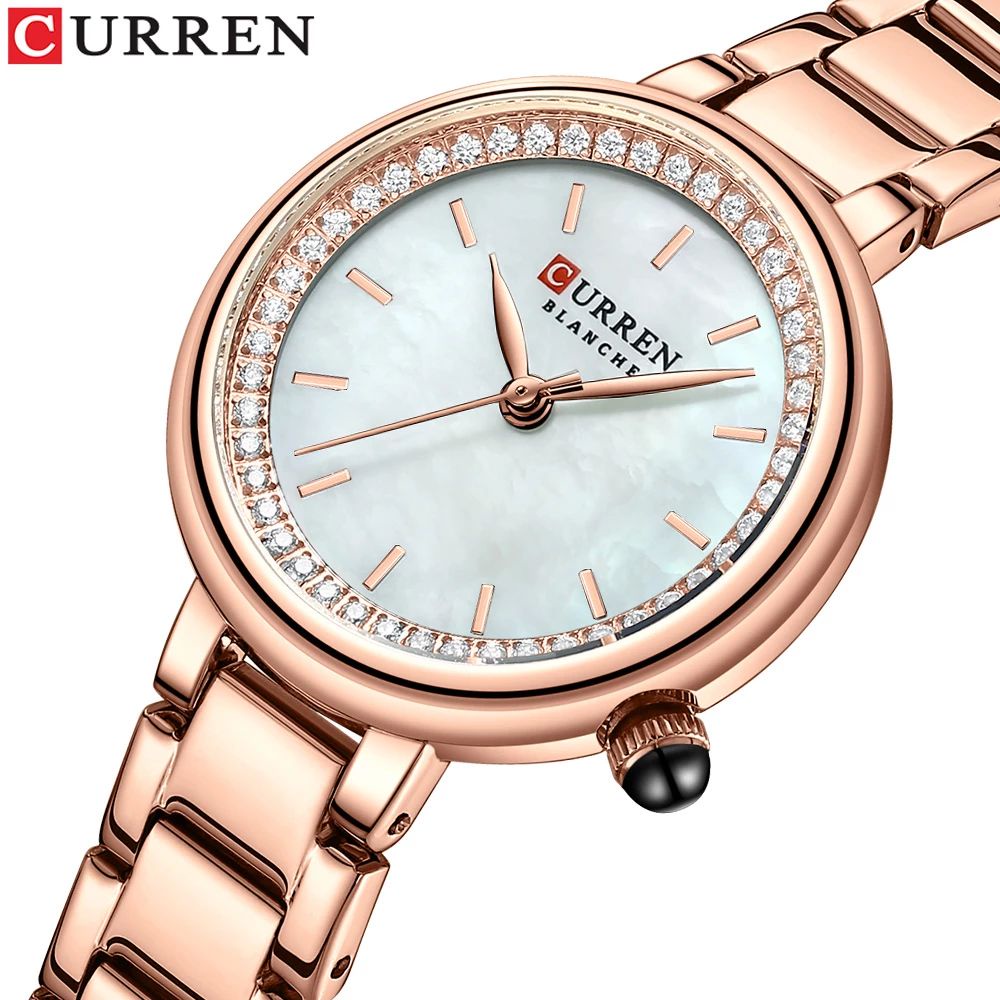 CURREN 9089 Jam Tangan Wanita Analog Stainless Steel Motif Vintage WATCHKITE WKOS
