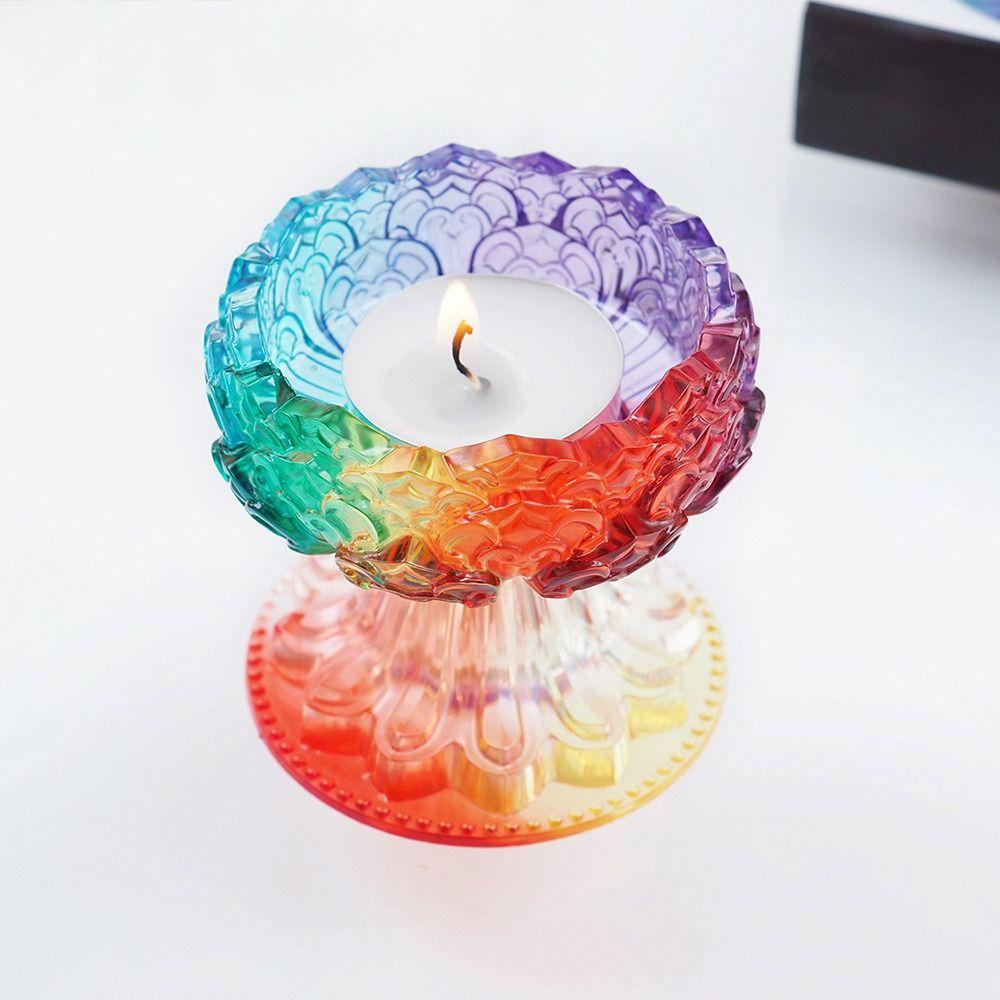 R-flower Candle Holder Silicone Mold Cetakan Resin Ornamen Desktop Bentuk Teratai Baru