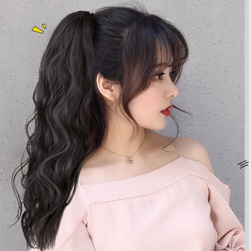 Hair Clip Pony Tail / Wig Ponytail Keriting / Ikat Rambut Palsu / Sambungan Rambut Palsu Kuncir Kuda - Wj