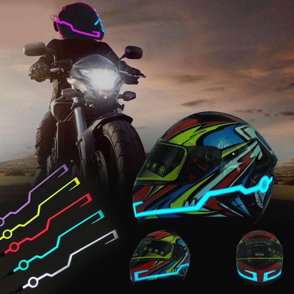 QUINTON Lampu Helm Motor 1set Fashion Tahan Lama Helm Led Strip Cold Light Film Motor Cold Light Modifikasi Stiker Helm Aksesoris Dekorasi Reflektor Film