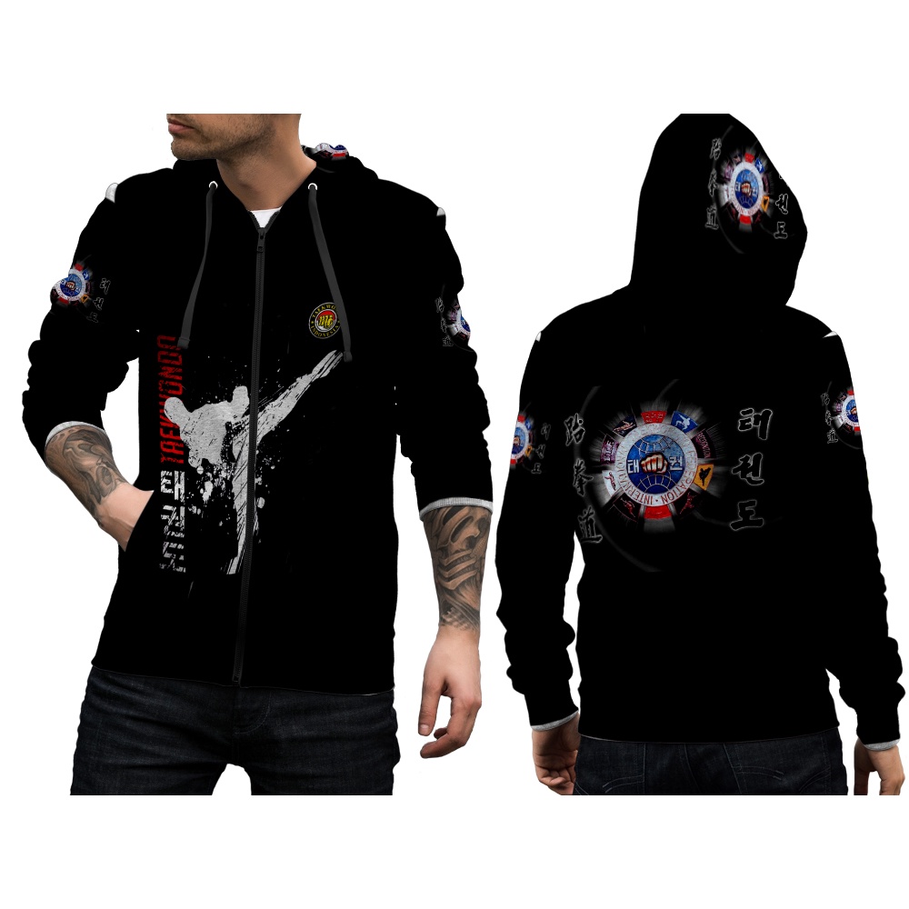 TAEKWONDO / Jaket Hoodei Zipper Taekwondo Hanzo Fight gear / Jaket TKD / Jaket TAE KWONDO / Jaket cu