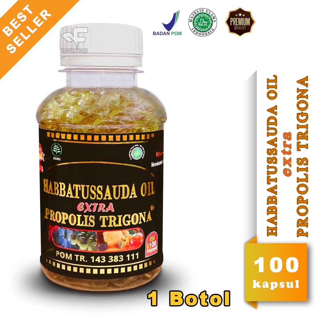 [ORIGINAL] Isi 100 Habbatussauda Oil extra Propolis Trigona