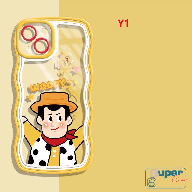 Untuk Case Redmi 12C 9 9A 9T 10A 10 9C NFC Redmi Note 10 11 10s 9 8 Note 11s Note 10 Pro Max Note10 Note11 Lembut Bergelombang Pinggiran Kartun Toy Story Woody Buzz Lightyear Phone Case Cover