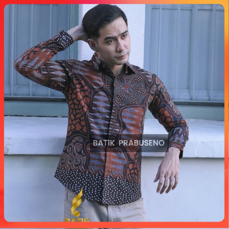 GAGAH KOMALA Kemeja Batik Pria Lengan Panjang Slim Fit Slimfit Original Ori Prabuseno Full Furing Ju