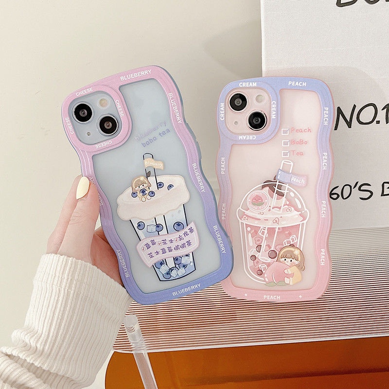 Soft Case Transparan Motif Milk Tea Sparkling Untuk iPhone 11 13 12 14 Pro MAX 7 8 Plus 6 6s Plus XR 14 Plus X XS MAX SE 2020