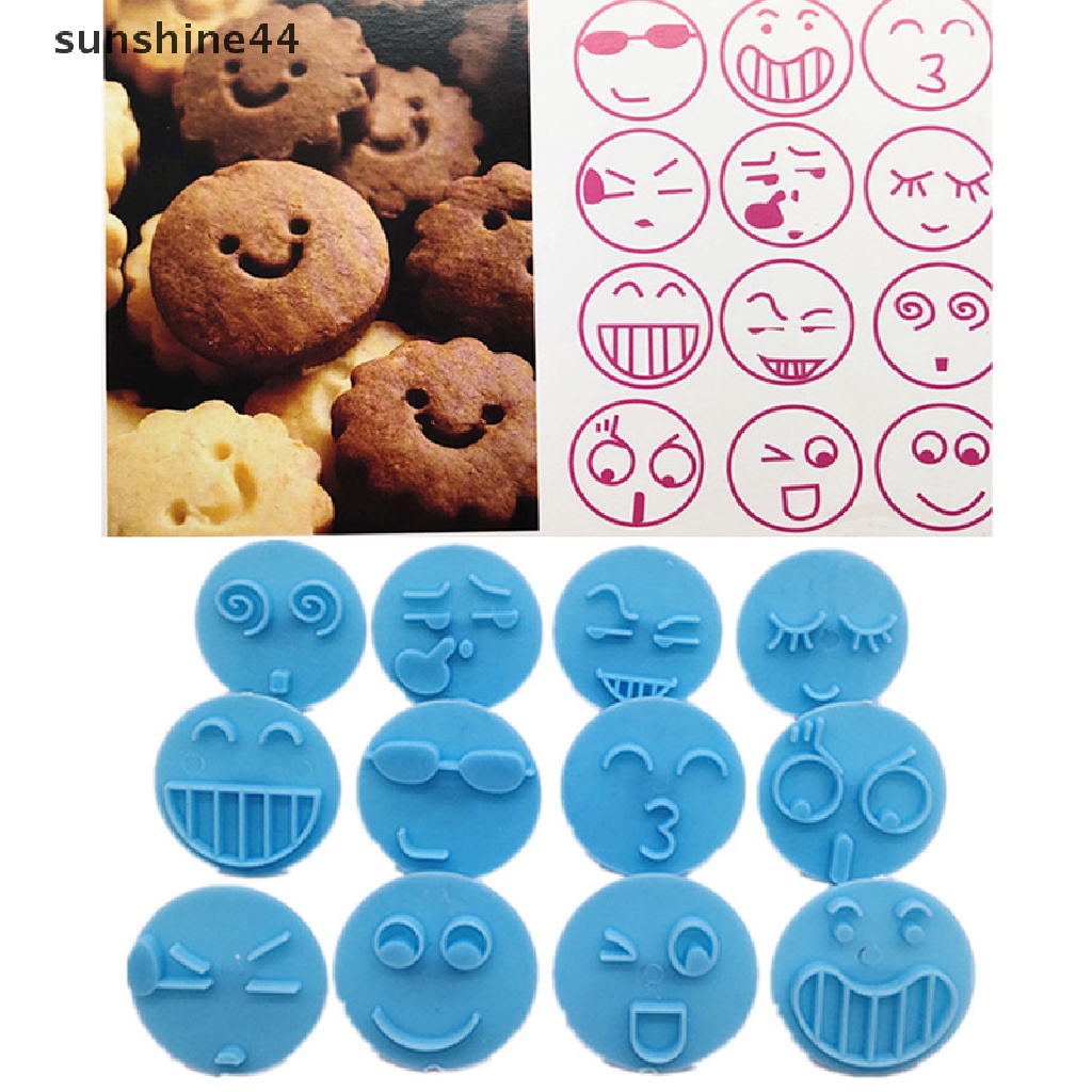 Sunshine 13Pcs Cetakan Adonan Kue Fondant Desain Smiling Face Untuk Dekorasi