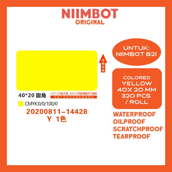 

Kertas Thermal Colored Thermal Label Printer Sticker Niimbot B21 Refill Label