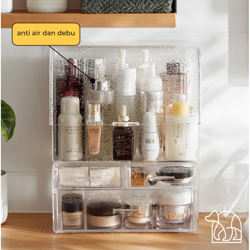 【IKONE】GISU Skincare Organizer Table Acrylic Organizer Make Up Organizer Rak Kosmetik Akrilik Penyimpanan Make Up Tempat Perfume Kotak Penyimpanan