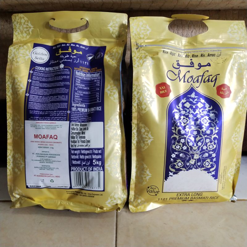 Beras Basmati GOLDEN SELLA MOAFAQ 5kg / Moafaq 5kg / BASMATI GOLDEN SELLA
