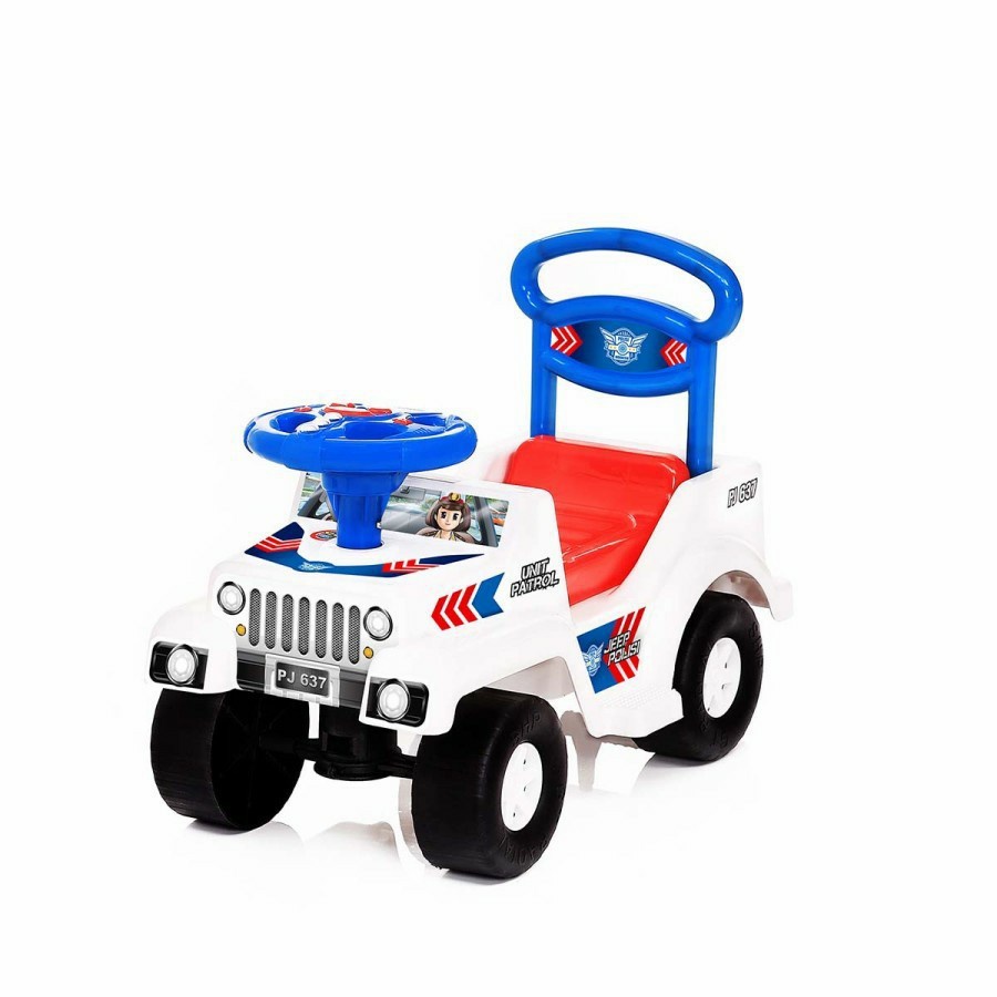 PJ 637 SHP TOYS - MAINAN MOBIL ANAK DUDUK POLISI - MAENAN MOBILAN DORONG PUTIH BESAR PATWAL ADA MUSI
