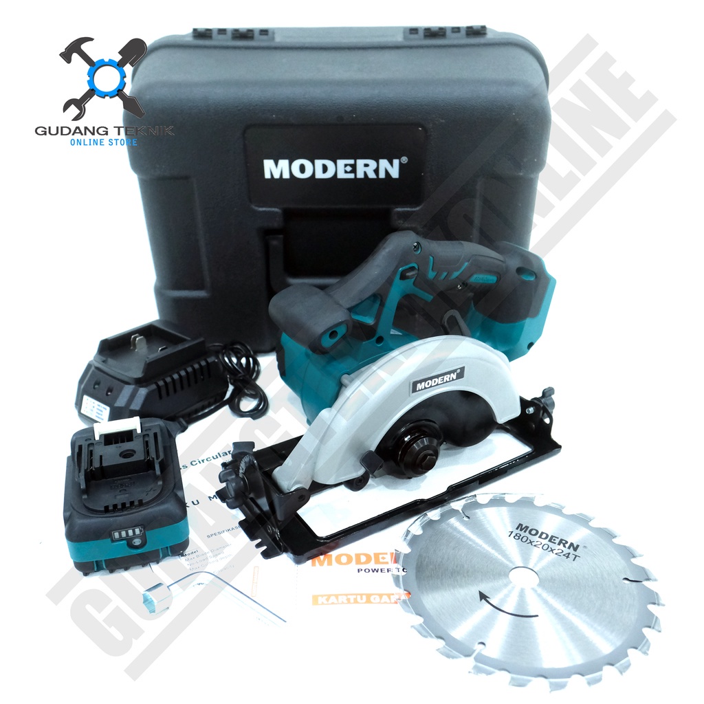 Mesin Gergaji Kayu 7&quot; 20V M60 MODERN / Circular Saw Gergaji Pemotong Kayu Triplek CORDLESS 20V 7Inch M 60 MODERN