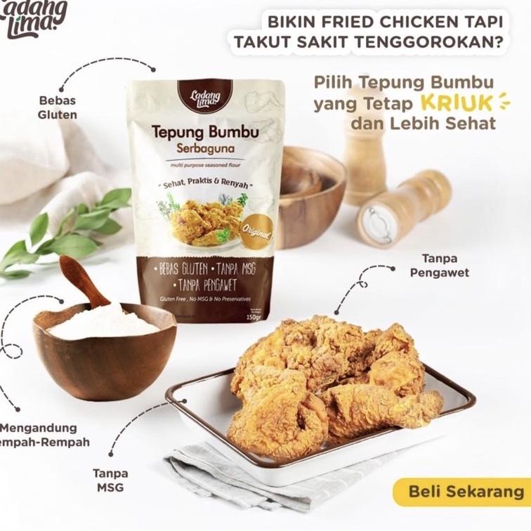 

codeX3j3I--Ladang Lima Tepung Bumbu Goreng Sehat Serba Guna No MSG 150gr - Ladang Lima