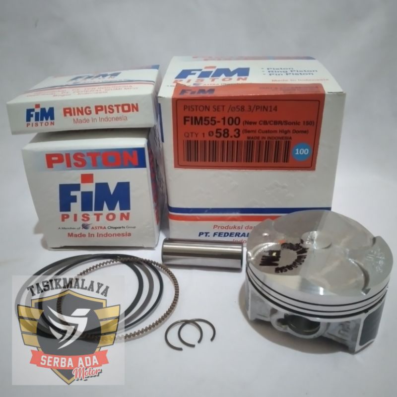 PISTON KIT SEHER KIT FIM 55 SEMI CUSTOM PEN 14 SONIC NEW, GTR 150, CB150R NEW