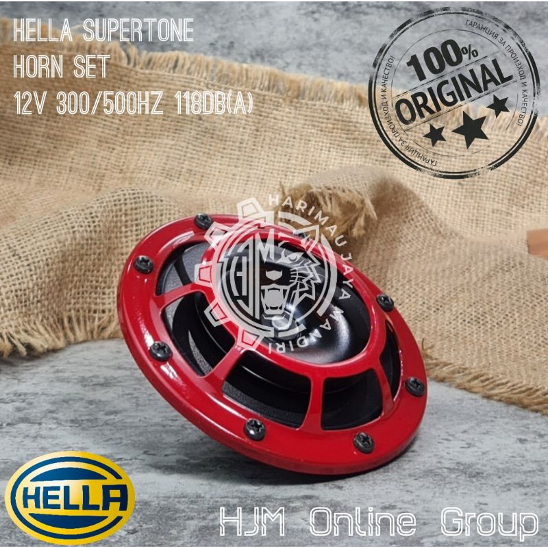 KLAKSON HELLA SUPERTONE - HORN SET SUPER TONE HELLA 12V RED