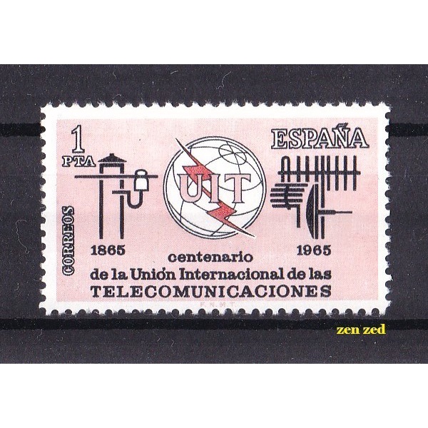 

069 Perangko Spanyol 1965 International Telecommunication Union 1v Mnh