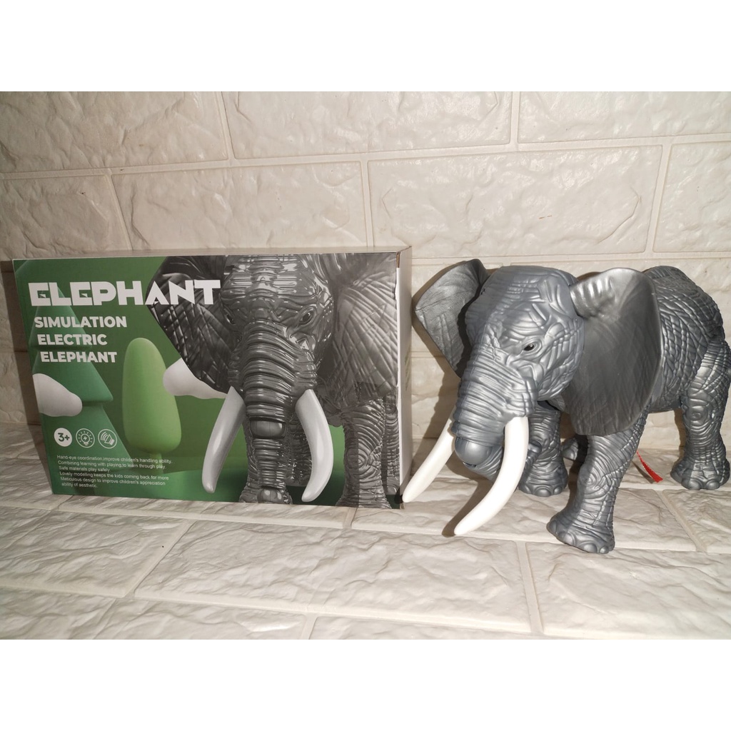 Mainan Robot Gajah Animal World Elephant Berjalan &amp; Bersuara