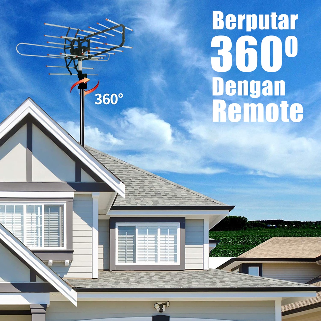 Antena TV Digital Luar dengan Booster Remote Antena Outdoor