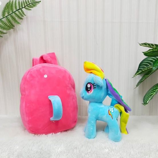 Tas Ransel Boneka Little Pony Size M Backpack Anak Paud Kuda/Boneka Bisa Dilepas/kado tas anak