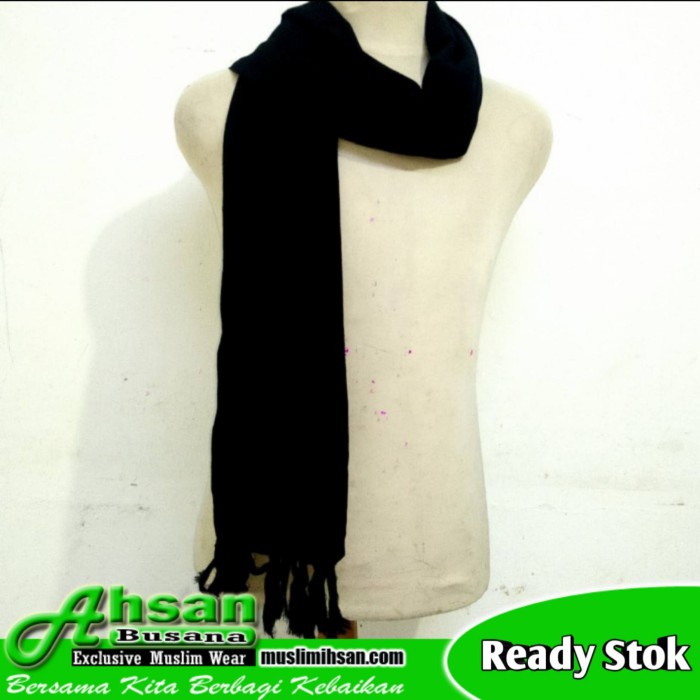 Sorban Sorban Syal Solo Polos Hitam SPS53(G3A4) Sorban Panjang Sorban Rida Yaman REAL PICT Sorban Te