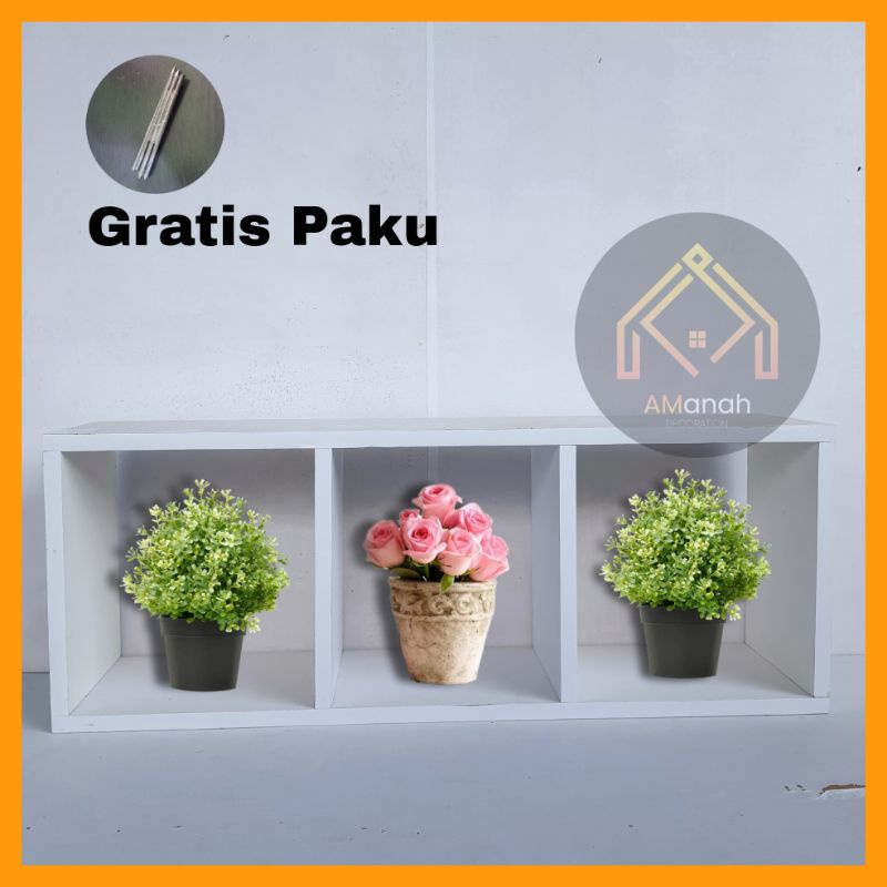 [COD] RAK DINDING PERSEGI 3 SEKAT KODE RKA00111 - RAK DINDING HIAS MINIMALIS
