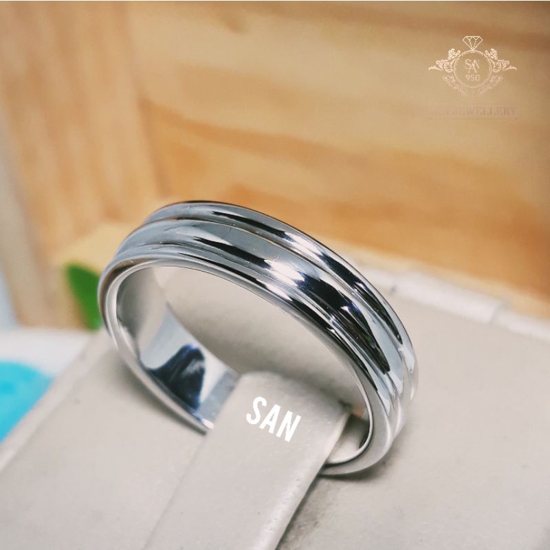 Cincin nikah perak pria platinum palladium emas P679