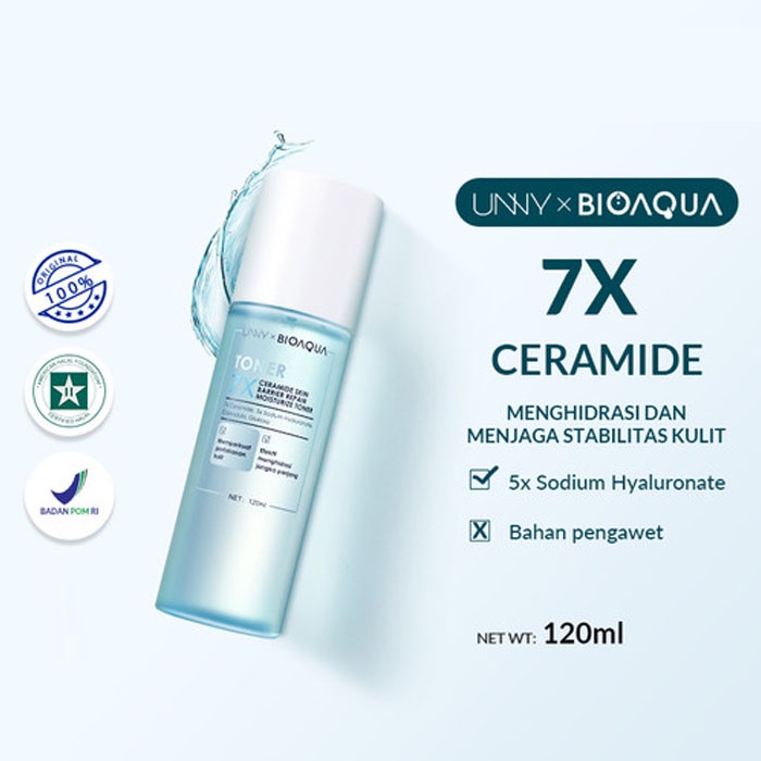 BIOAQUA 7X Ceramide Skin Barrier Repair Moisturizer Toner Wajah 120ml Toner Pemutih Wajah For All Skin Types