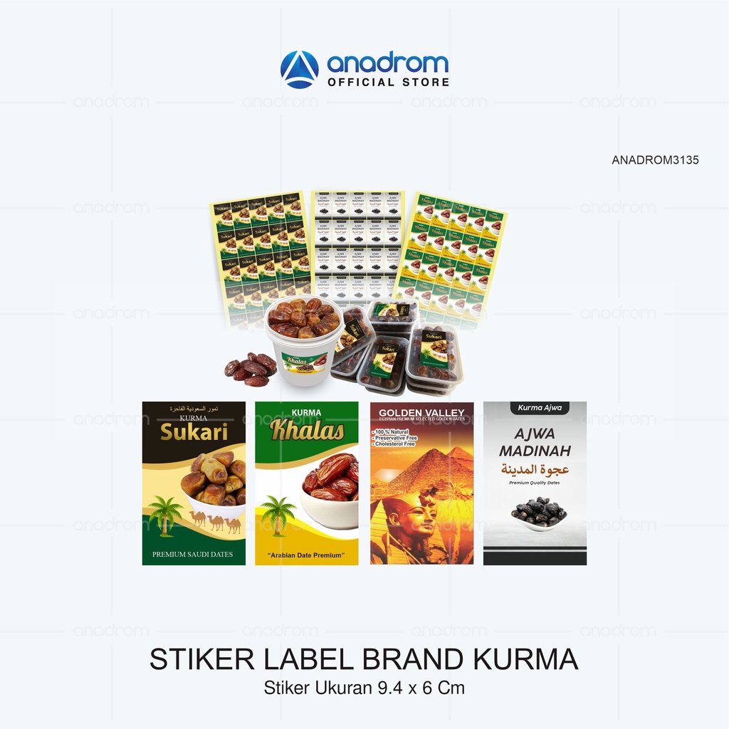 

Stiker Label Brand Kurma | Stiker Brand Kurma - 1 paket 25 pcs | Anadrom 3135