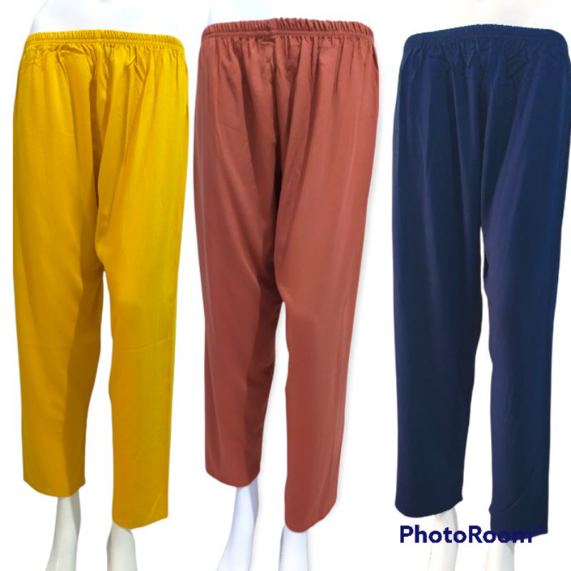 Celana Tidur Kulot Panjang Motif Polosan Bahan Rayon