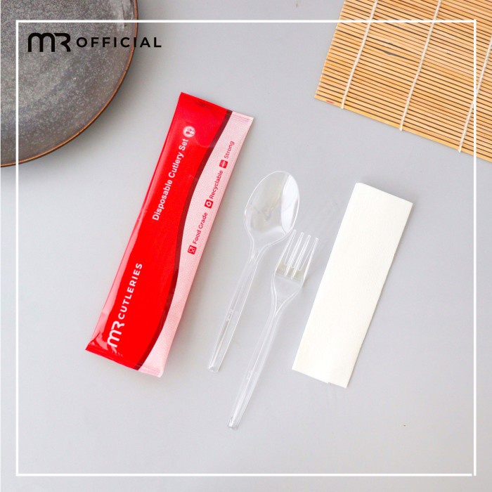 SET SENDOK GARPU BENING PLASTIK PREMIUM / SENDOK GARPU PLASTIK SET HYGIENE