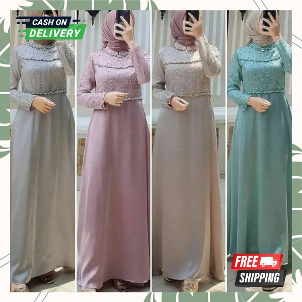 Ghamis Kekinian Games Syar'I Baju Kondangan Wanita Terbaru Gamis Casual Buju Muslimah Long Dress Wan