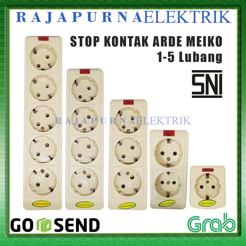 Stop Kontak arde 2 lubang lampu MEIKO SNI