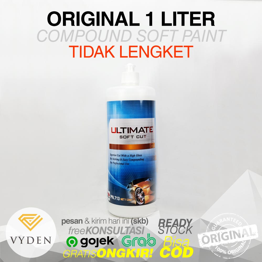 IPO ULTIMATE SOFT CUT 1 Liter Kompon Kasar Compound Kumpon Cat Mobil Soft Paint Cat Lengket Lembut Mobil Hitam Jepang